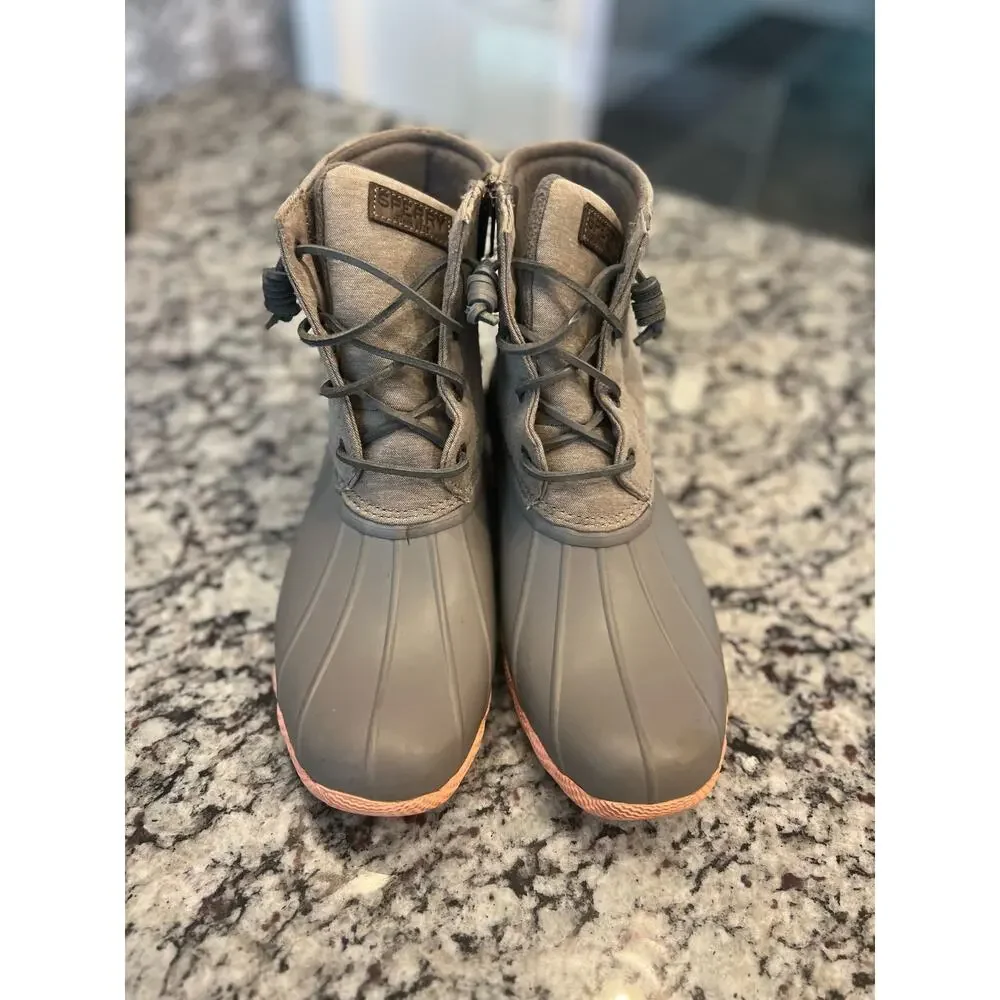 Sperry gray saltwater pop outsole duck rain snow boots size women’s 11